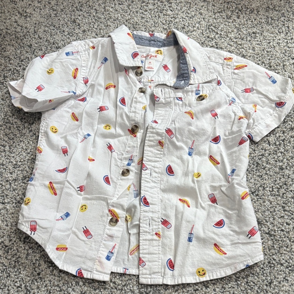 Cat & Jack White Shirt with Fun Print